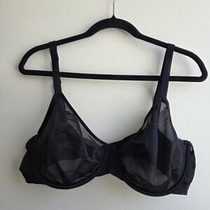 Soma Bra Unbelievable Lift Perfect Coverage 38DD Unlined Underwire Black Mesh